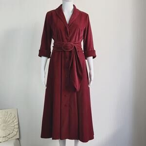J. Peterman Corduroy Midi Dress Size 10